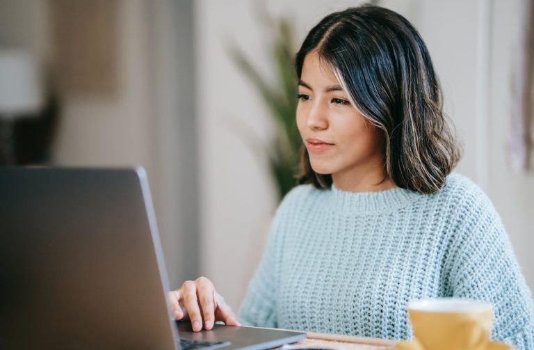 Young woman working in a co-working space